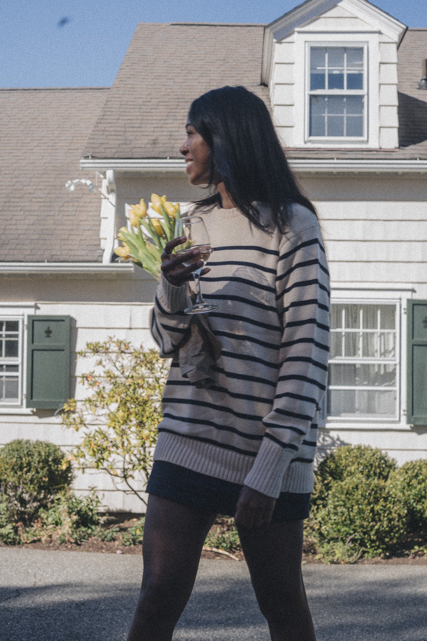 Ivory and Navy Stripes