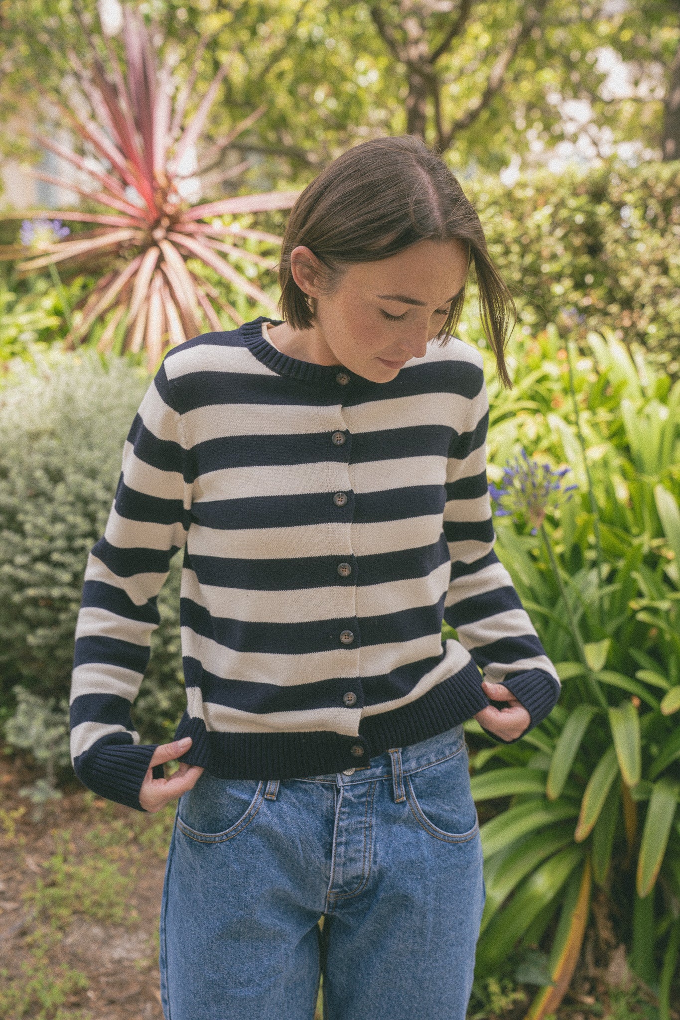 Navy and White Stripes