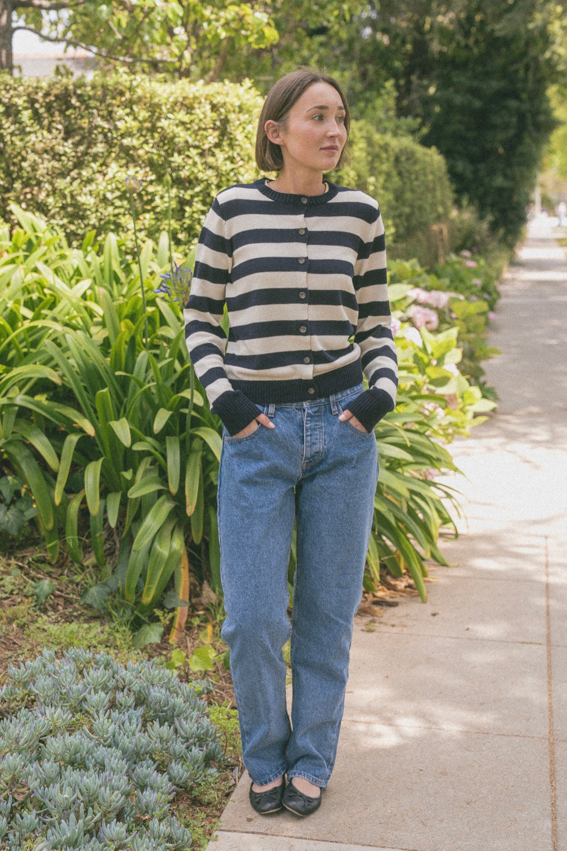 Navy and White Stripes