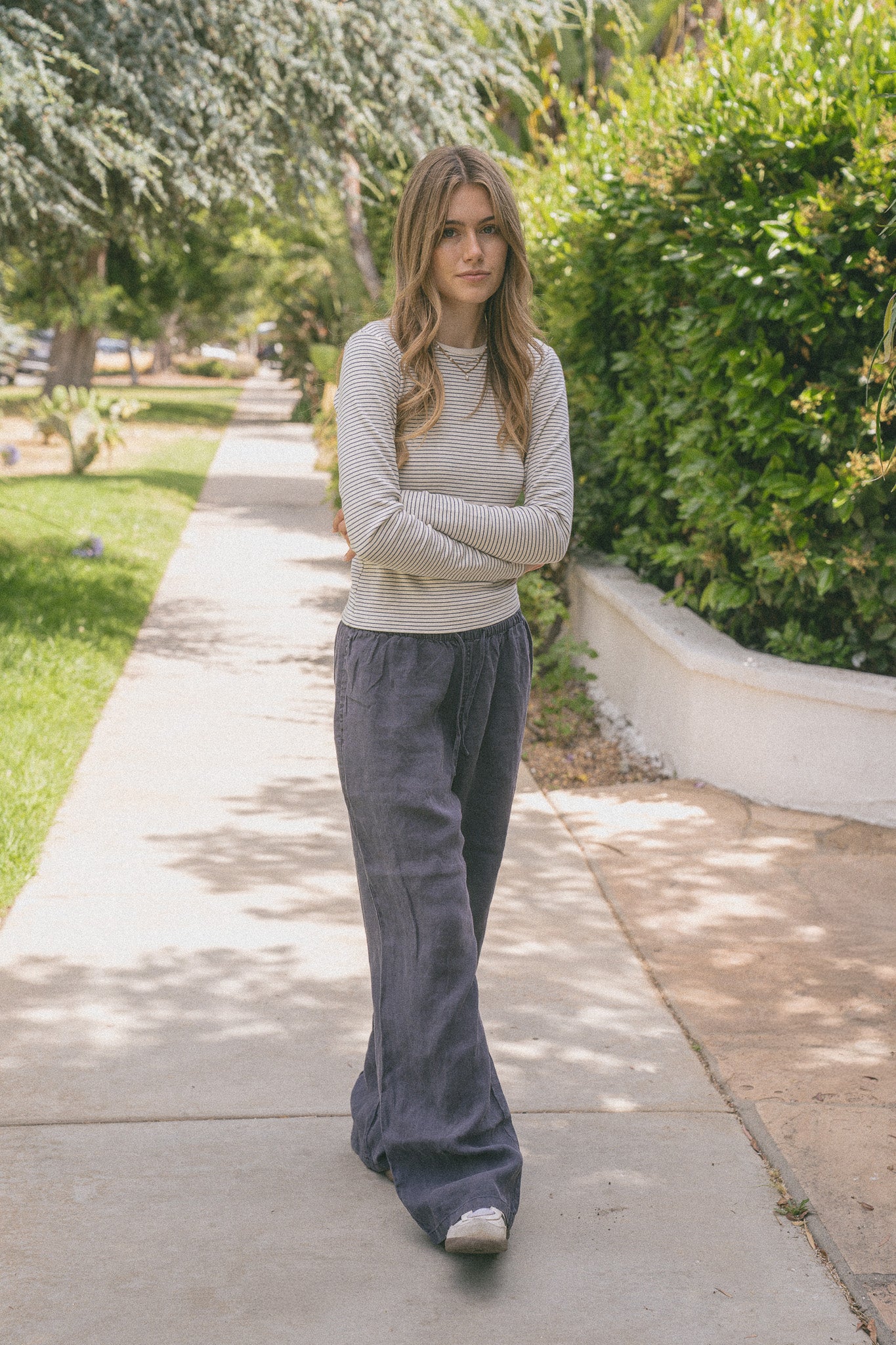 Cream And Navy Stripes