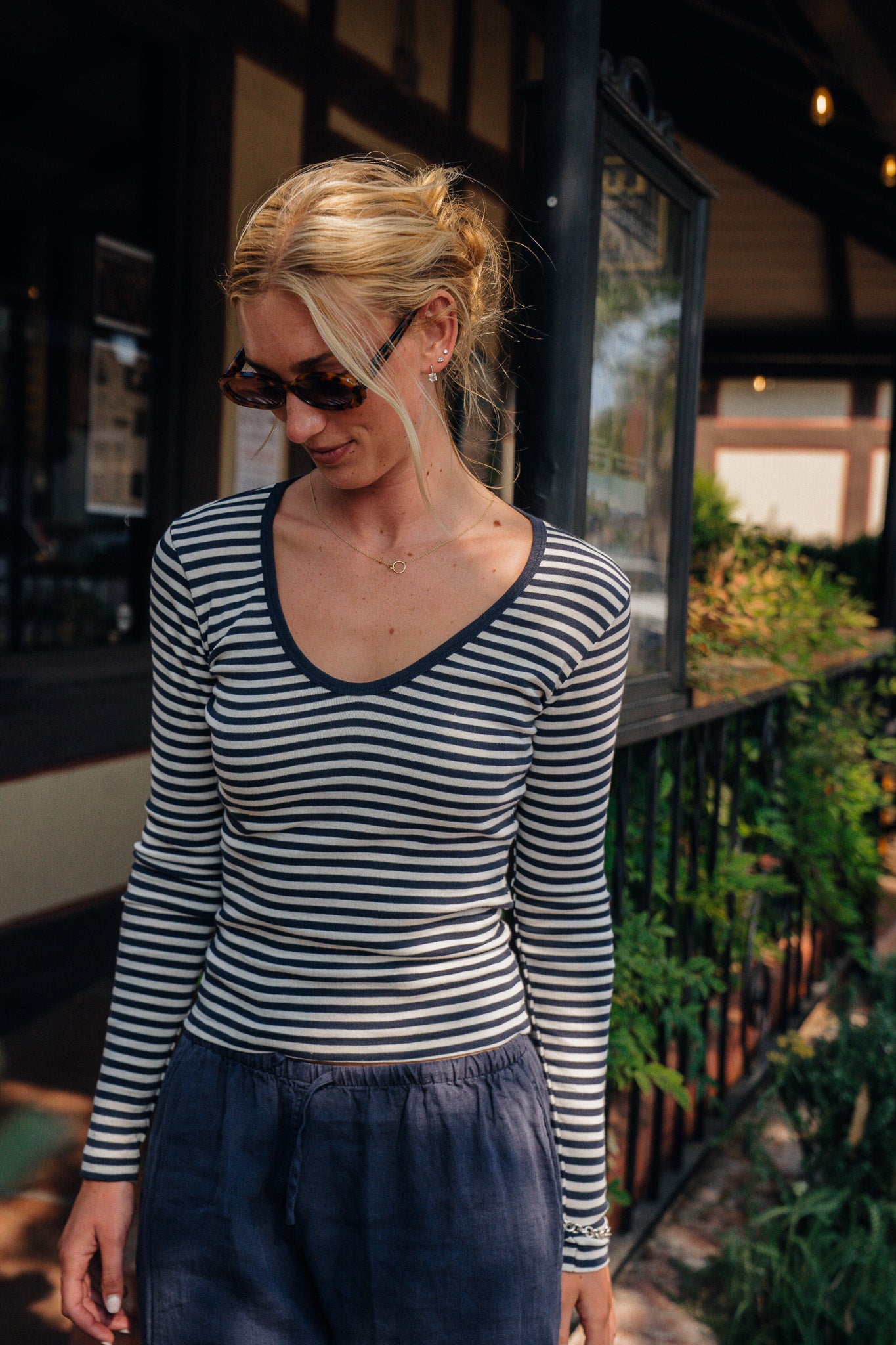 Navy And White Stripes