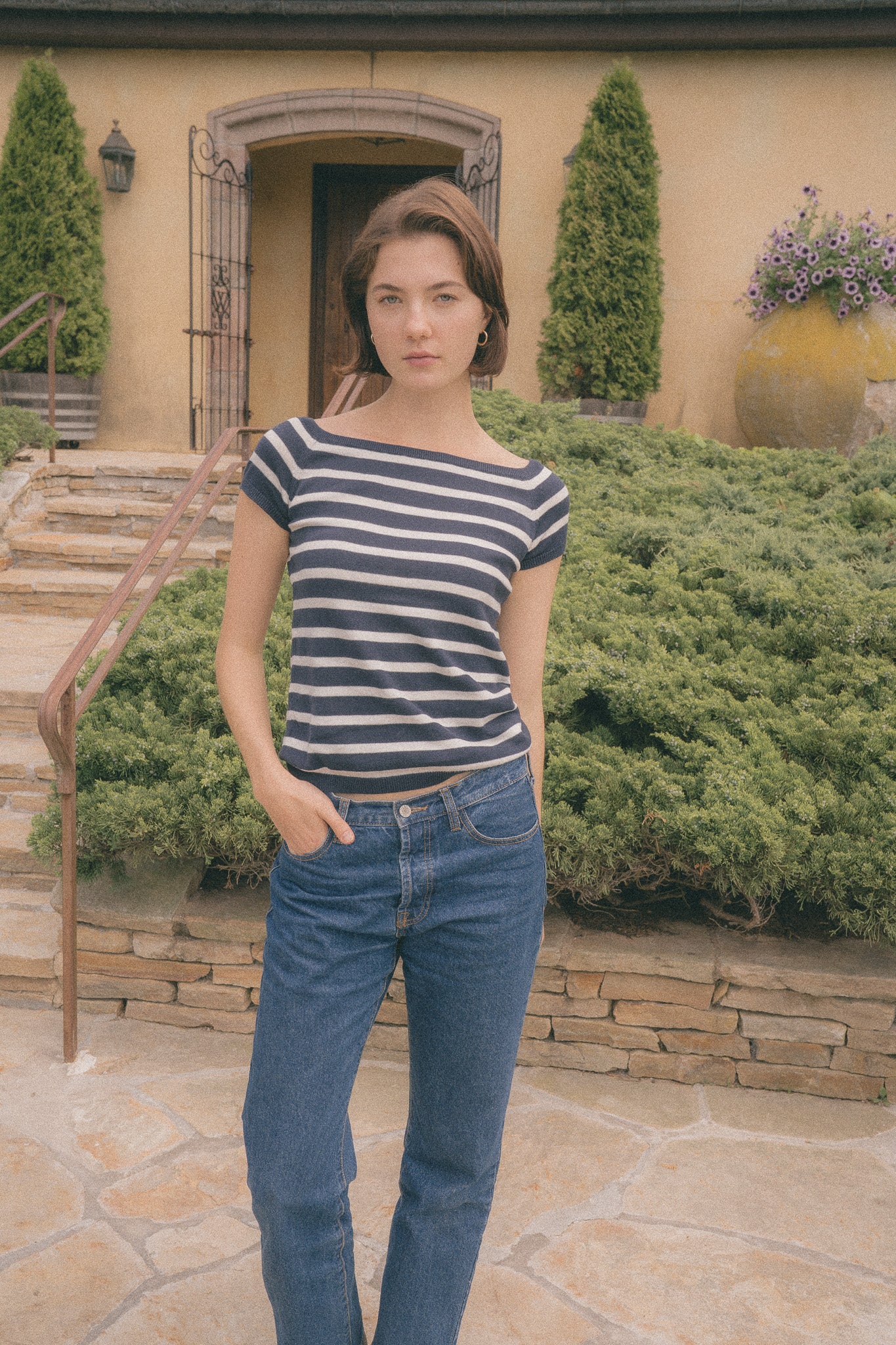 Navy and White Stripes