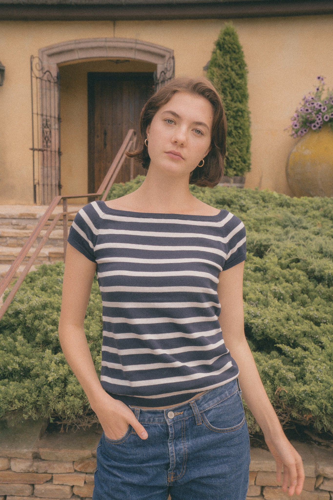 Navy and White Stripes