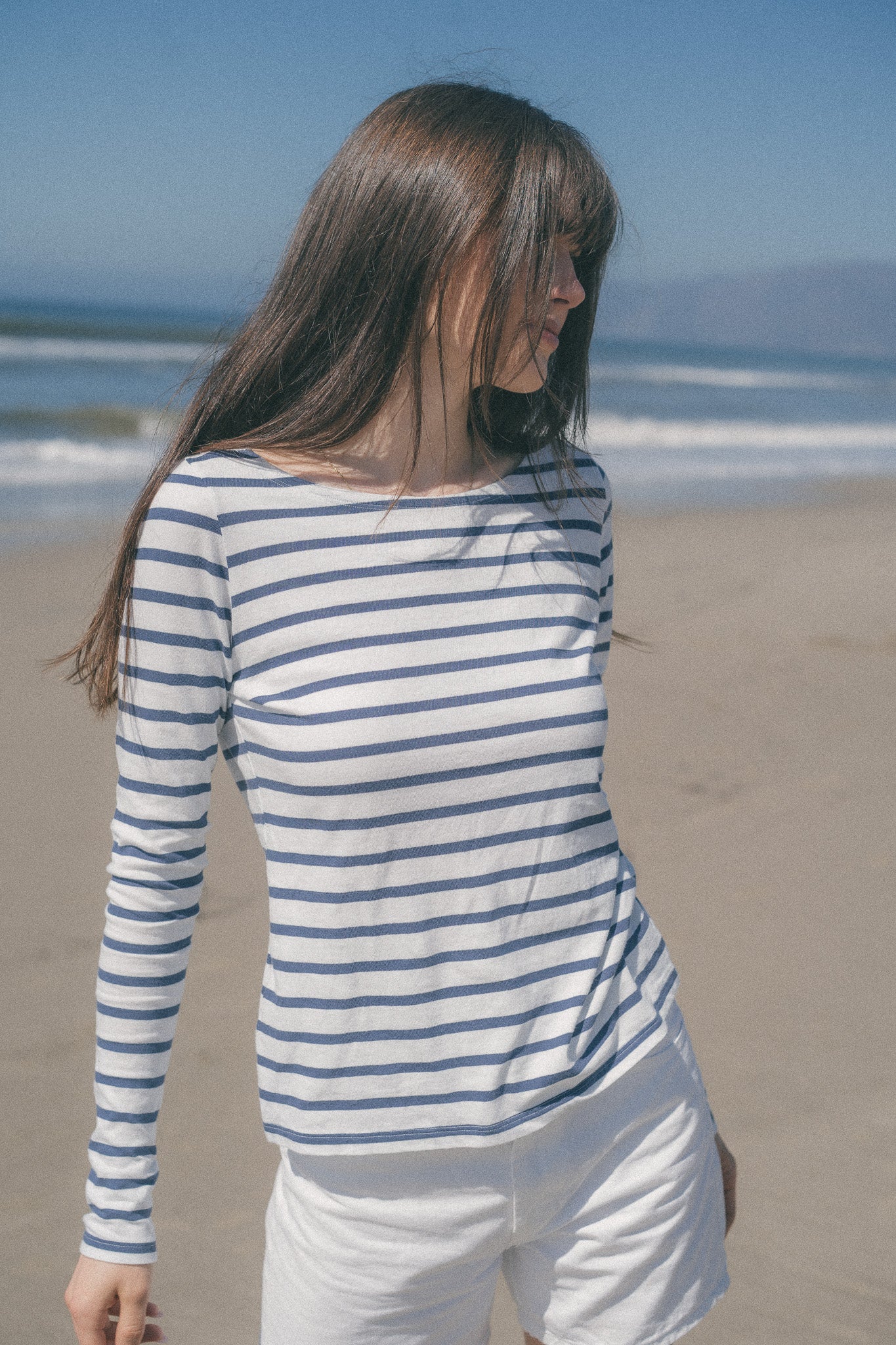 White and Navy Stripes