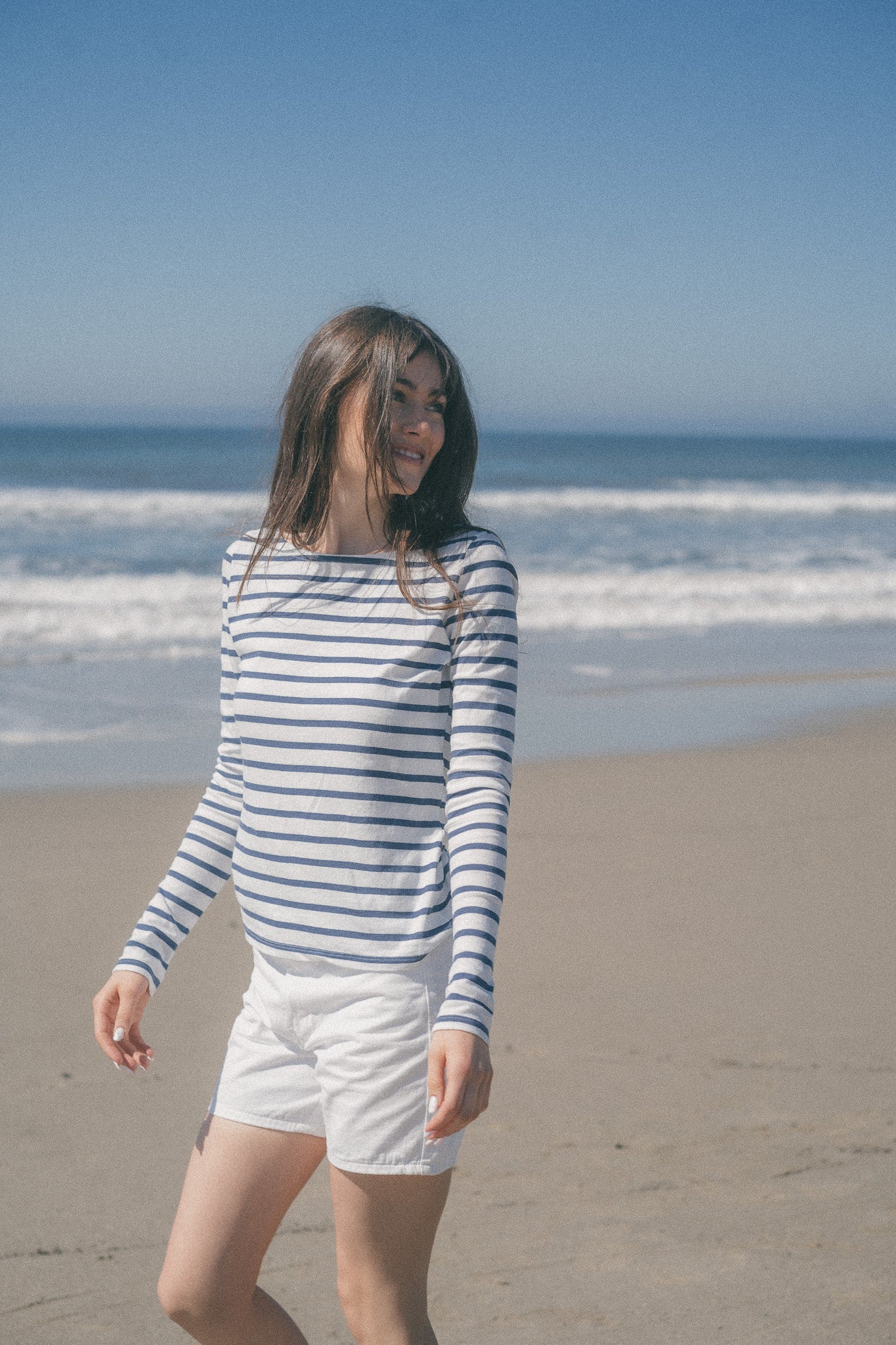 White and Navy Stripes