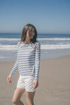 White and Navy Stripes