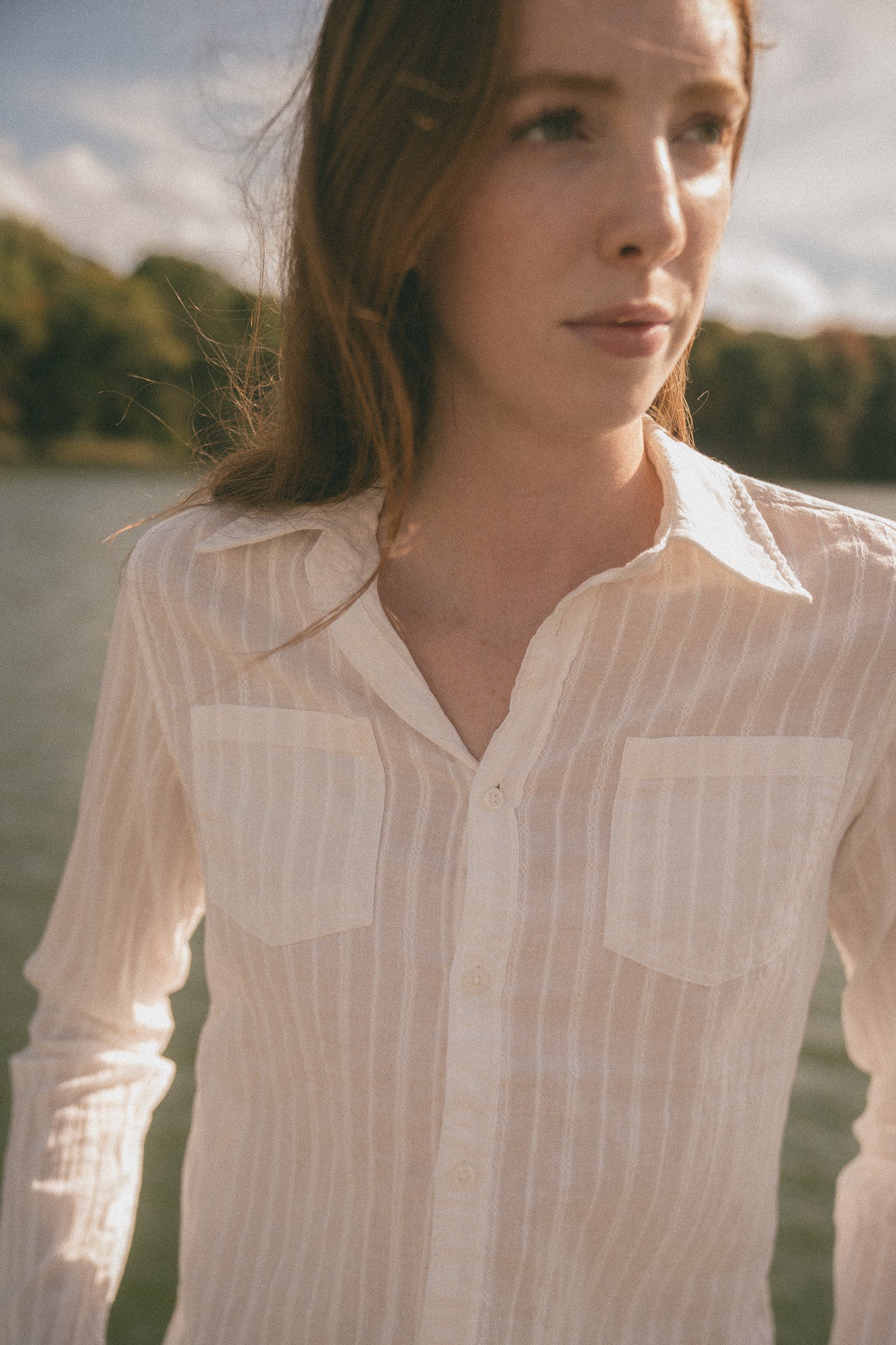 Berlin Striped Top - White