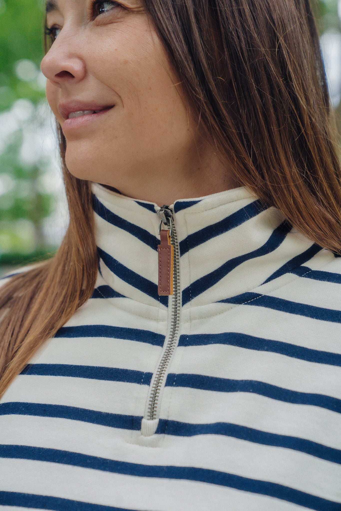 Montauk Striped Quarter-Zip - White And Navy Stripes