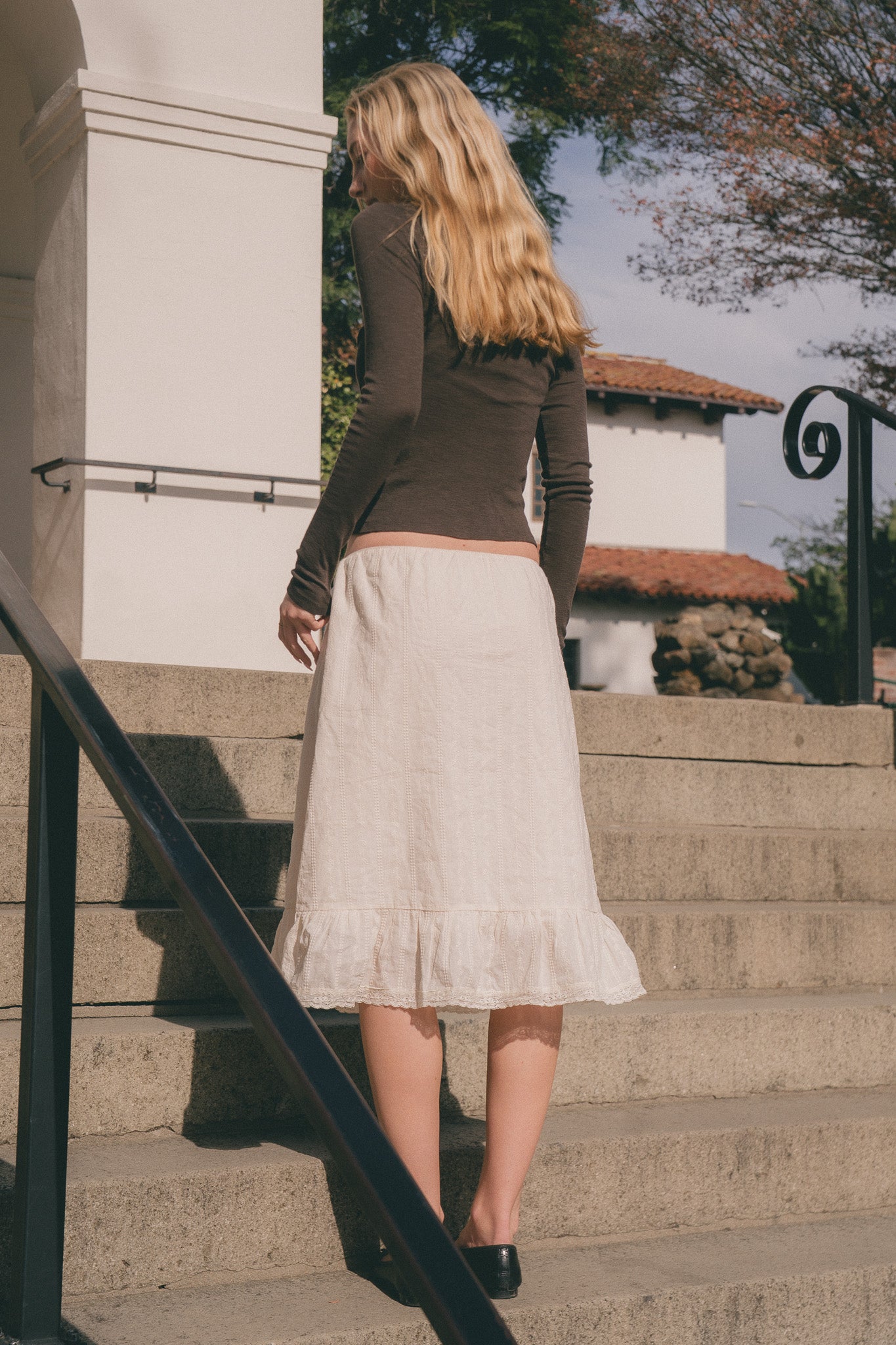 Cincinnati Printed Skirt - Cream
