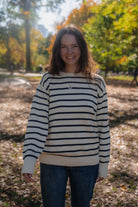 Ivory Navy Stripes 