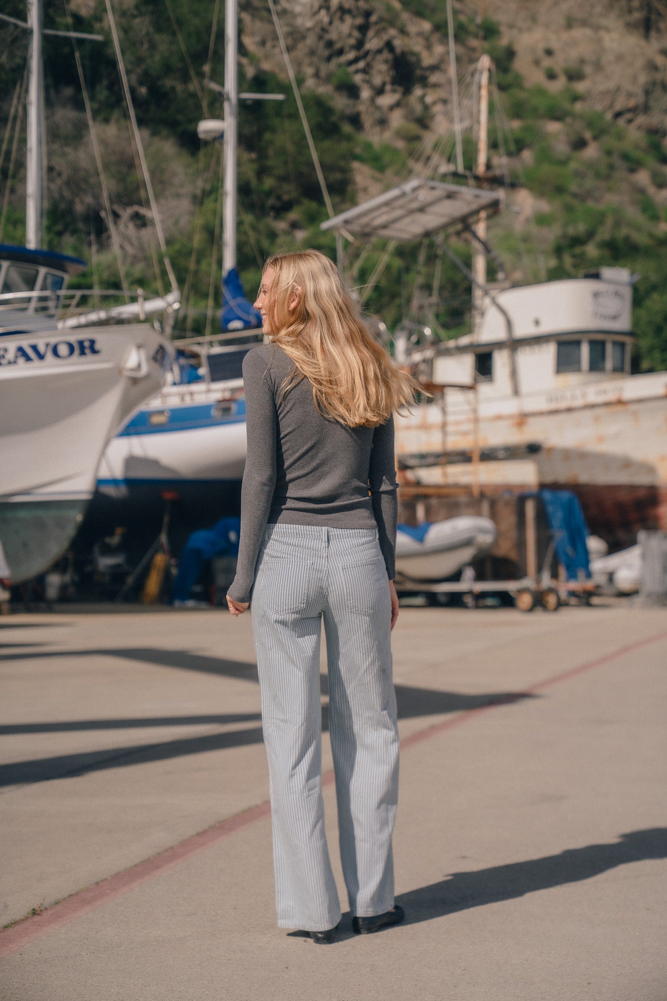 Baltimore Striped Pants - Blue And White Stripes