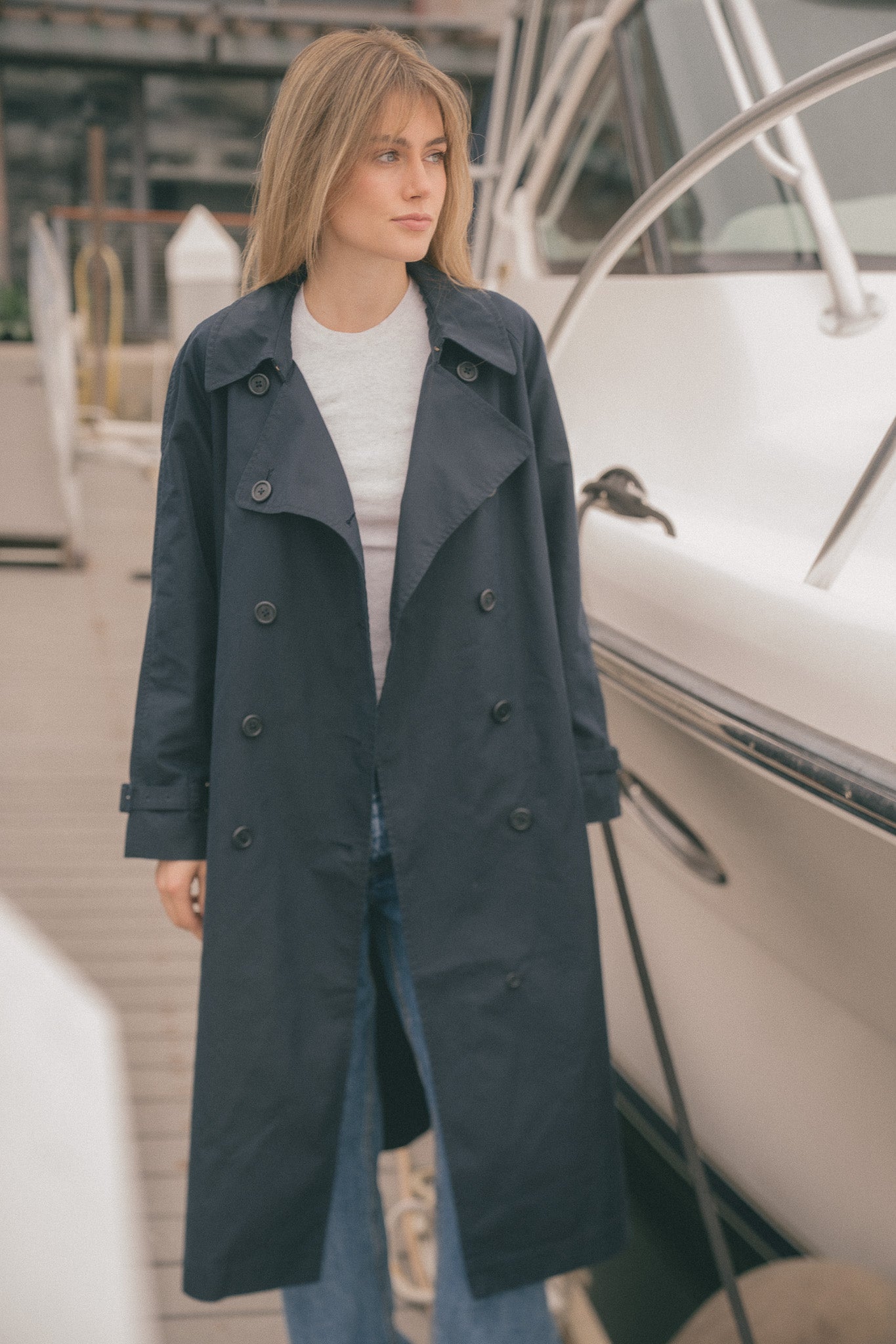 Brighton Trench Coat - Navy