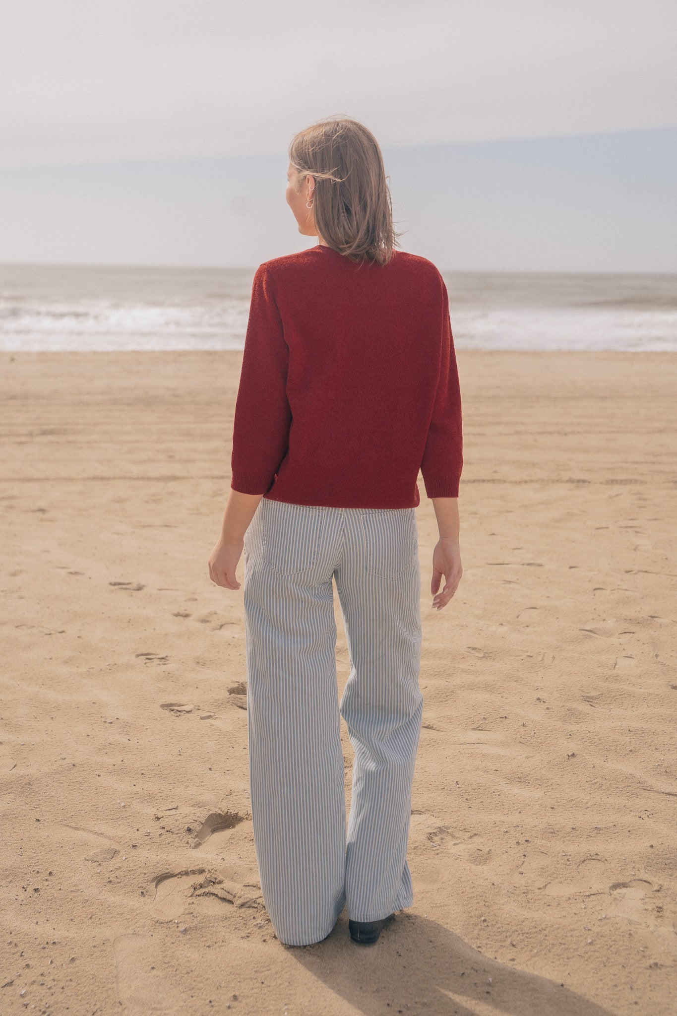 Amagansett Cashmere Blend Cardigan - Red / S/M