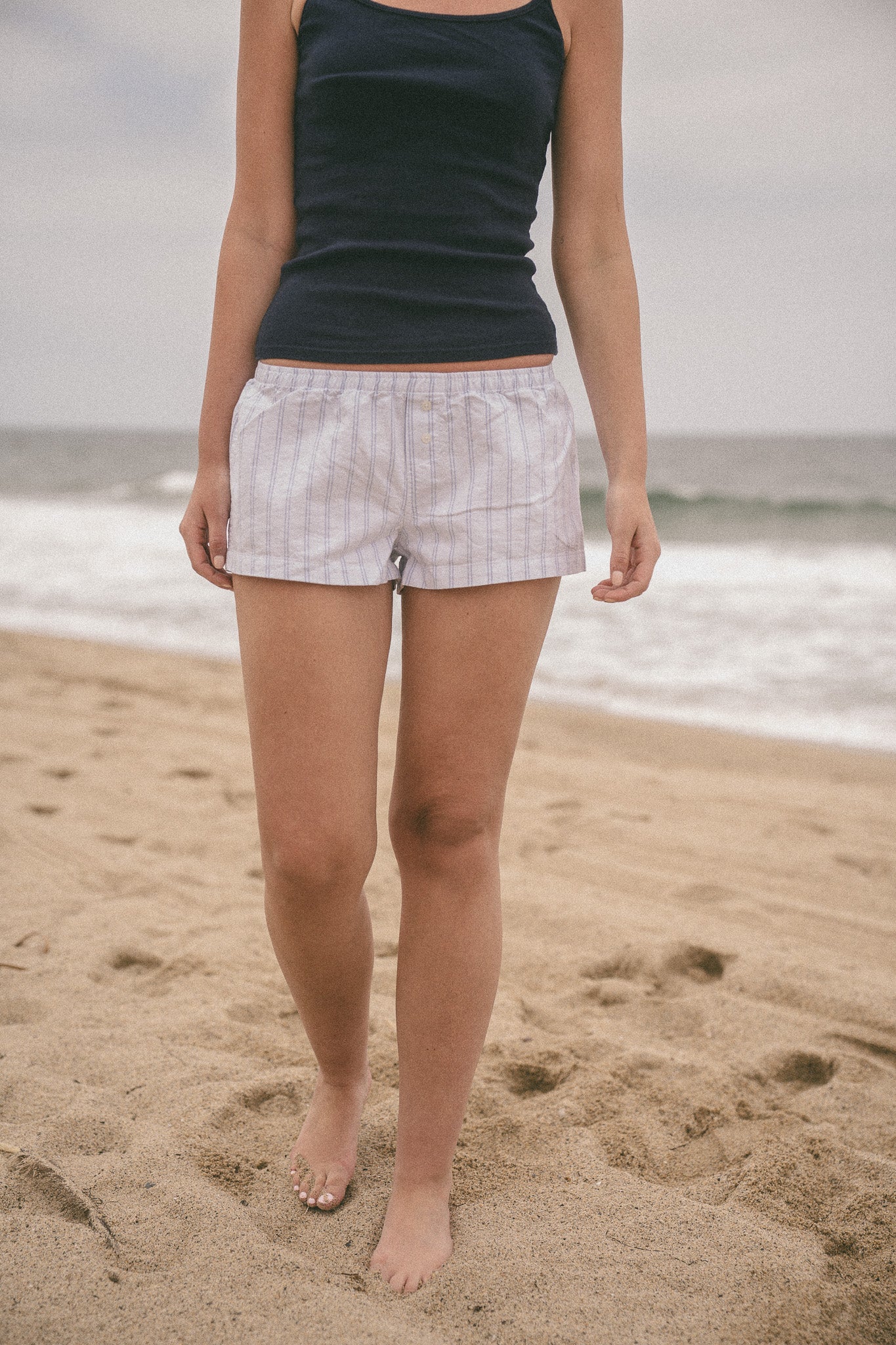 Surry Shorts - White And Baby Blue Stripes / S