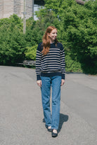 Navy With White Stripes