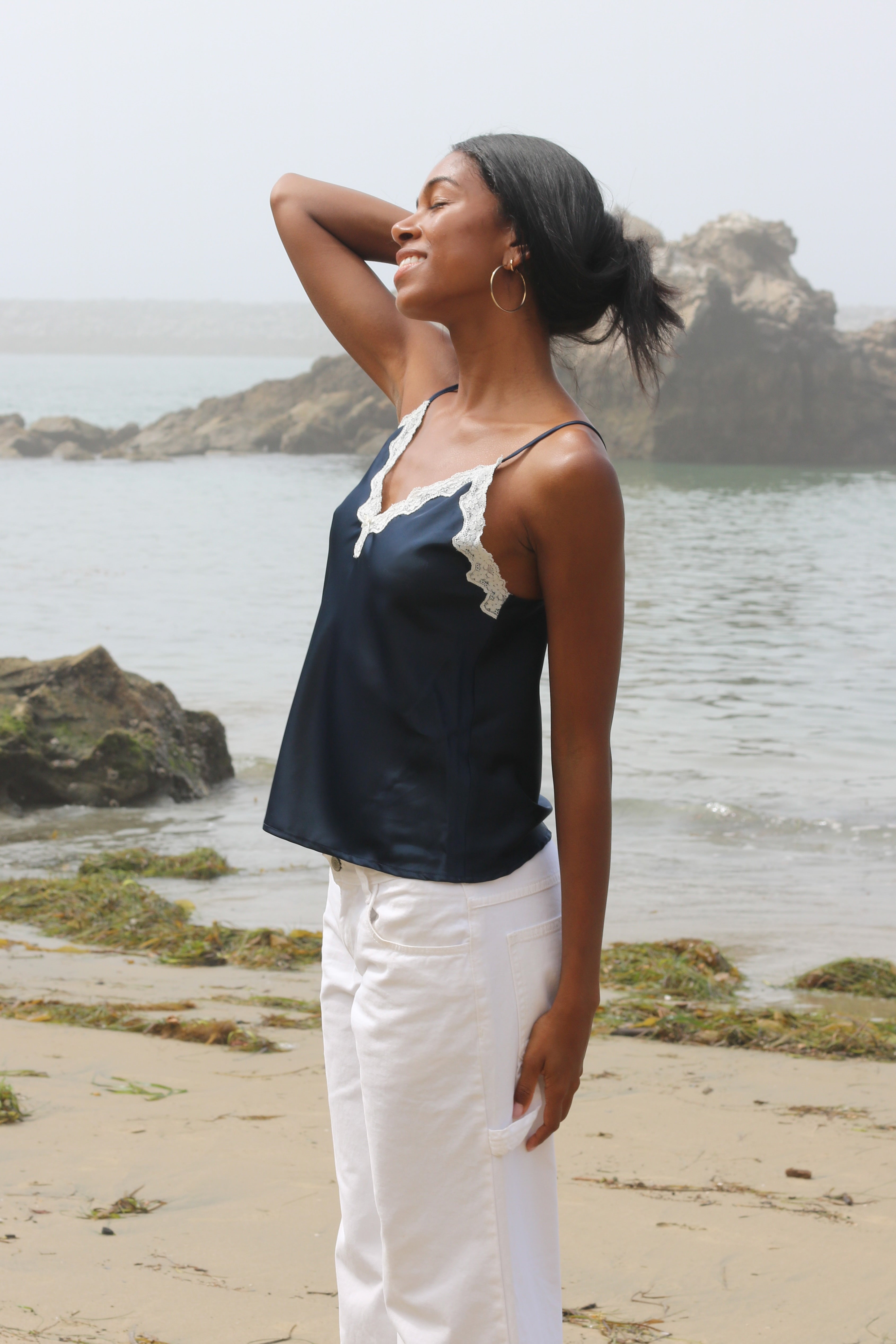Sydney Lace Top - Navy