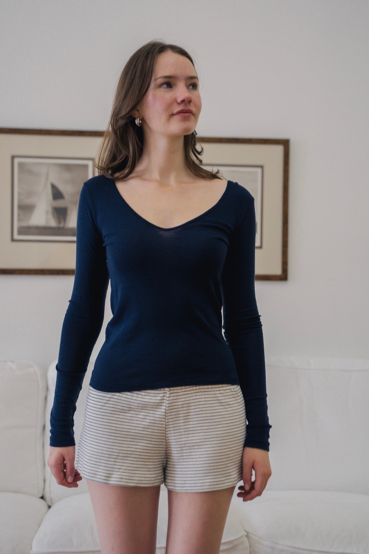 Navy And White Stripes