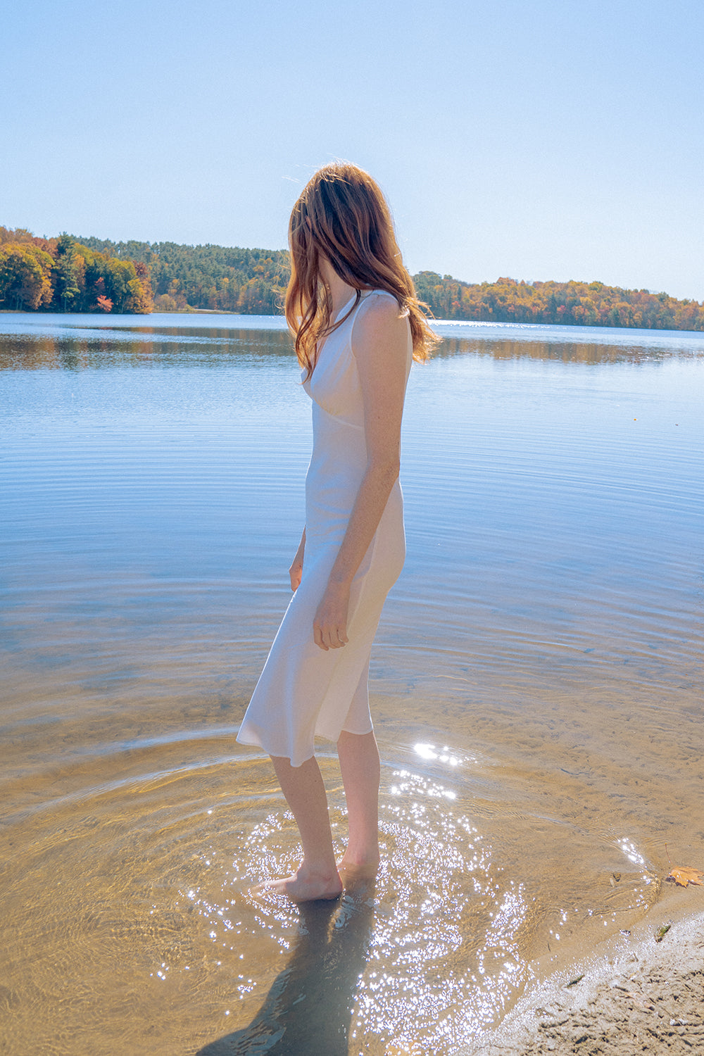 White George Beach Dresses Naples Dress Navy M